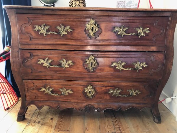 chest of drawers 18th century cherry wood louis xv