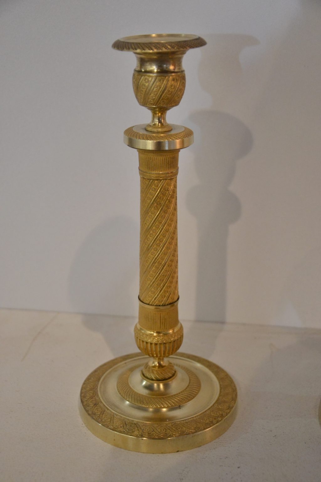 Paire De Bougeoirs Vintage En Bronze Doré - Déco Rétro - Occasion