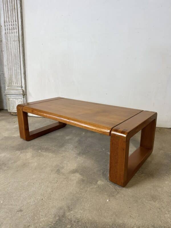 Table basse en orme massif MICHEL MILLERET 1980s – Image 3