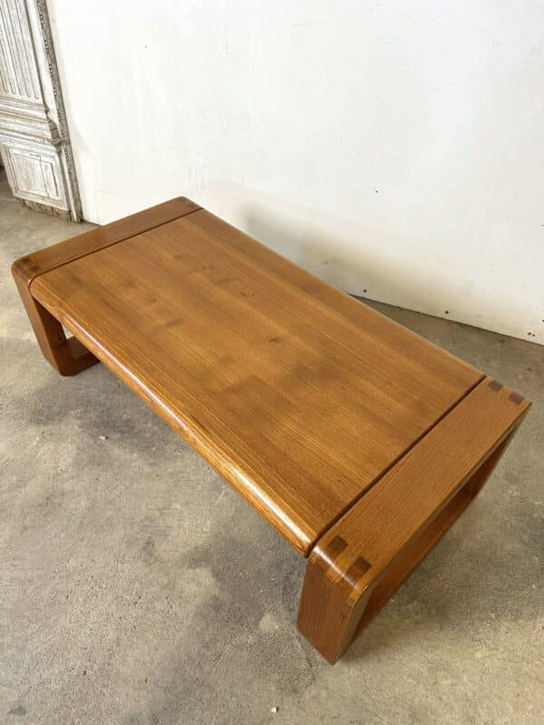 Table basse en orme massif MICHEL MILLERET 1980s – Image 4