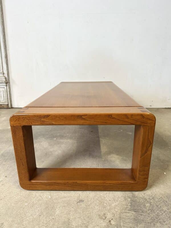 Table basse en orme massif MICHEL MILLERET 1980s – Image 5
