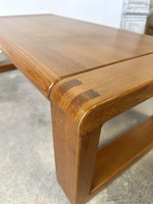 Table basse en orme massif MICHEL MILLERET 1980s – Image 6