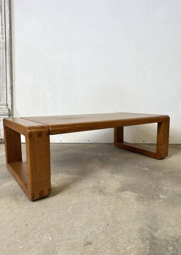 Table basse en orme massif MICHEL MILLERET 1980s – Image 7