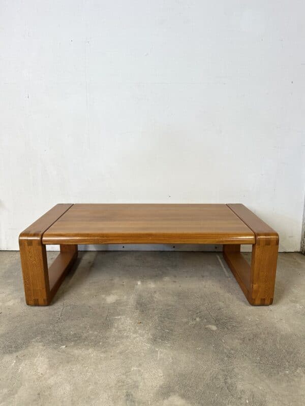 Table basse en orme massif MICHEL MILLERET 1980s – Image 8