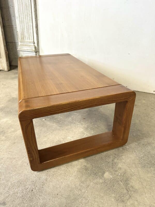 Table basse en orme massif MICHEL MILLERET 1980s – Image 9
