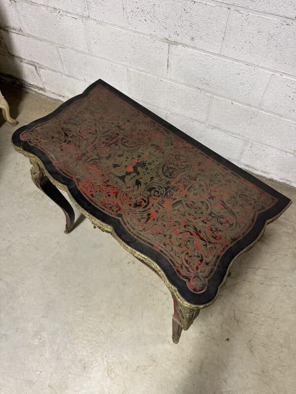 Table à jeu Napoléon III en marqueterie Boulle 19e siècle – Image 2