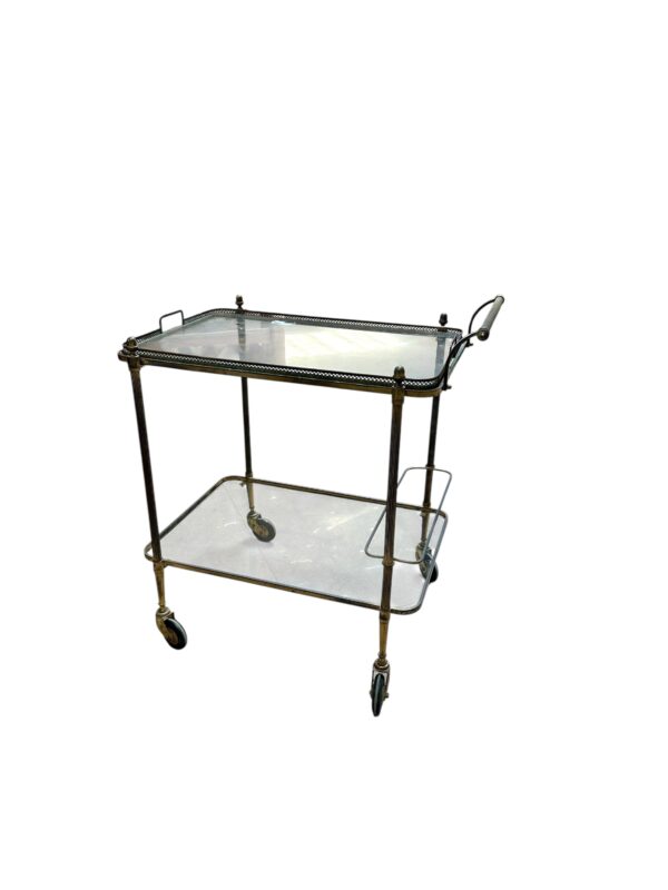 Chariot de bar style BAGUÈS en laiton et bronze circa 1970