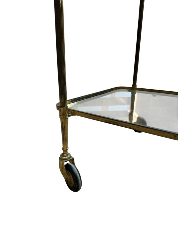 Chariot de bar style BAGUÈS en laiton et bronze circa 1970 – Image 3
