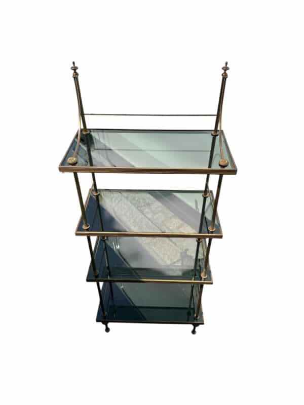 Petite étagère en laiton attribuée à Maison BAGUÈS – Image 3