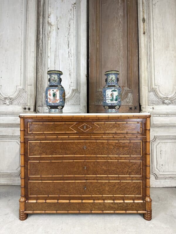 Commode faux bambou en érable époque fin 19e siècle – Image 5