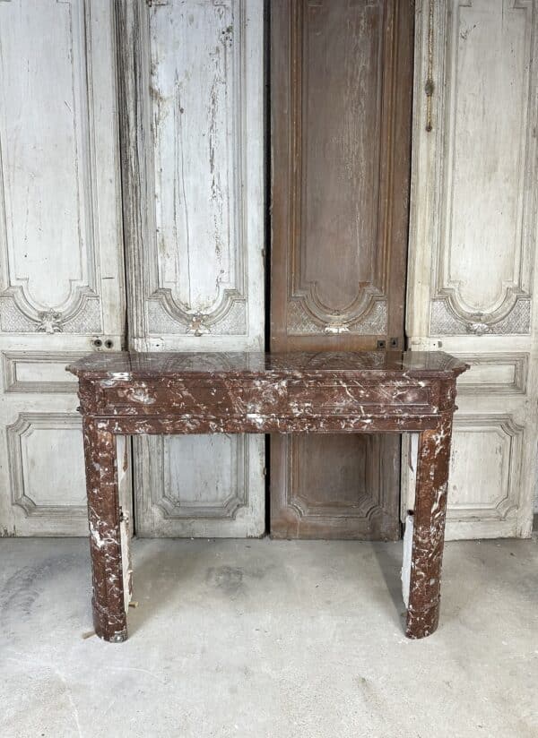Cheminée en marbre rouge style Louis XVI fin 19e siècle – Image 5