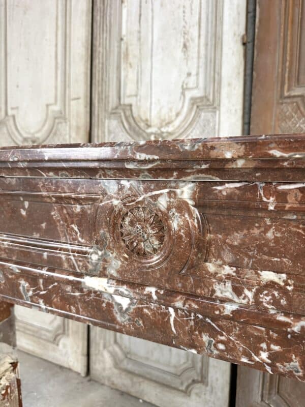 Cheminée en marbre rouge style Louis XVI fin 19e siècle – Image 11