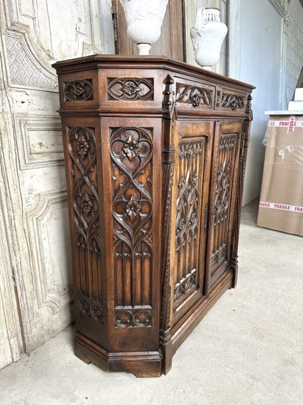 Buffet d’appui de style Néo-gothique époque 1900 – Image 6