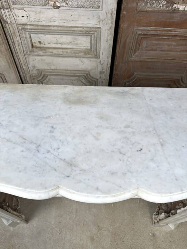 Cheminée pompadour en marbre blanc de carrare époque fin 19e siècle – Image 10