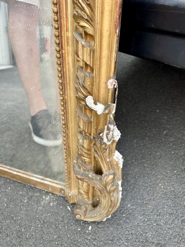 Miroir doré 19e siècle 193 x 138 cm – Image 5