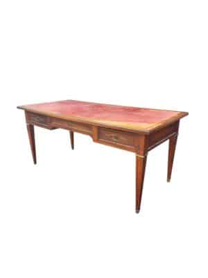 Large bureau plat style Directoire en merisier circa 1980