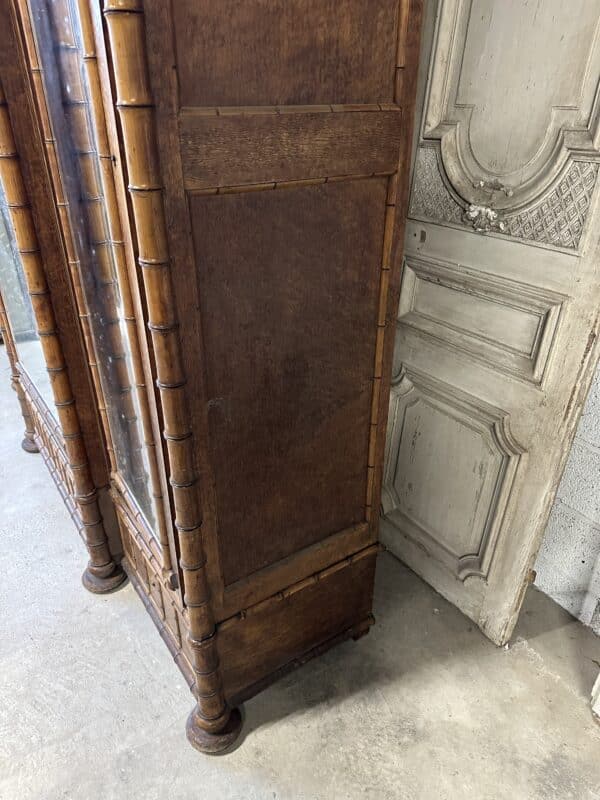 Armoire à glace 3 portes style faux bambou époque 19e siècle – Image 10