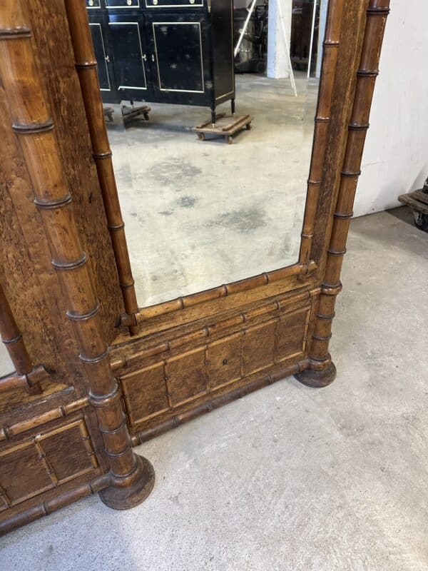 Armoire à glace 3 portes style faux bambou époque 19e siècle – Image 14