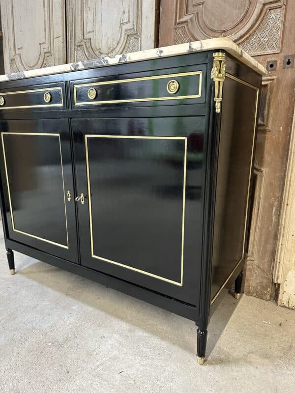 Buffet de style Louis XVI laqué noir circa 1960 – Image 7