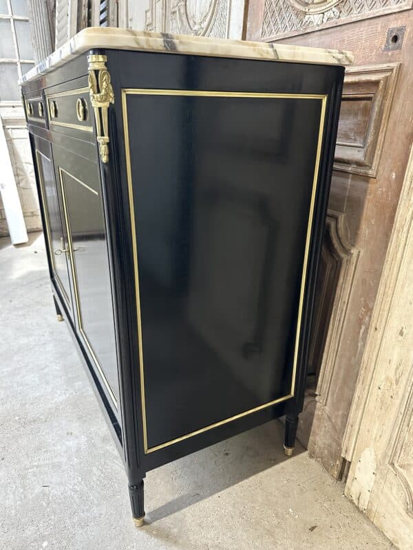 Buffet de style Louis XVI laqué noir circa 1960 – Image 8