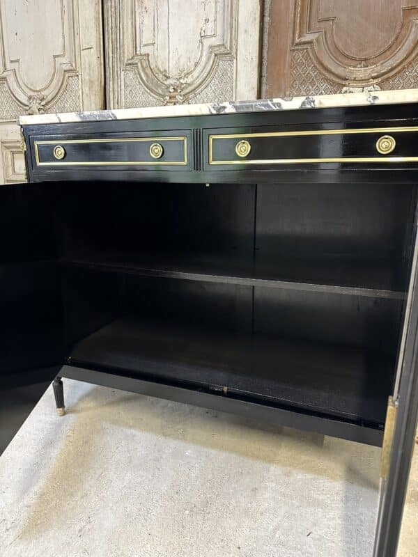 Buffet de style Louis XVI laqué noir circa 1960 – Image 12