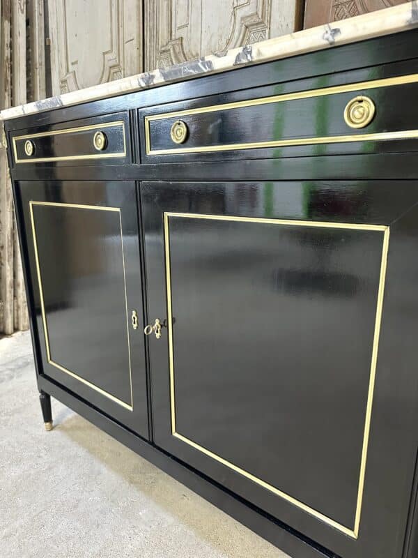 Buffet de style Louis XVI laqué noir circa 1960 – Image 13