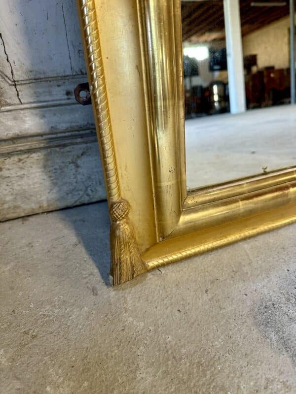 Miroir Louis Philippe 19e siècle doré à décor de cordage – Image 5
