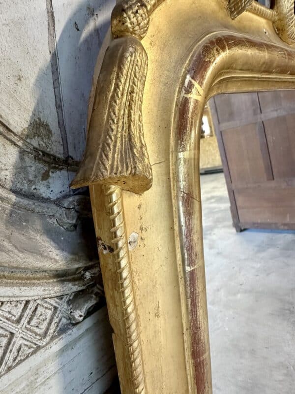 Miroir Louis Philippe 19e siècle doré à décor de cordage – Image 6
