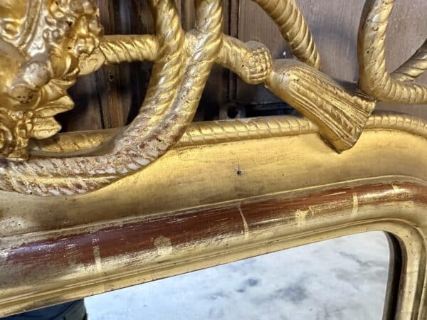 Miroir Louis Philippe 19e siècle doré à décor de cordage – Image 8