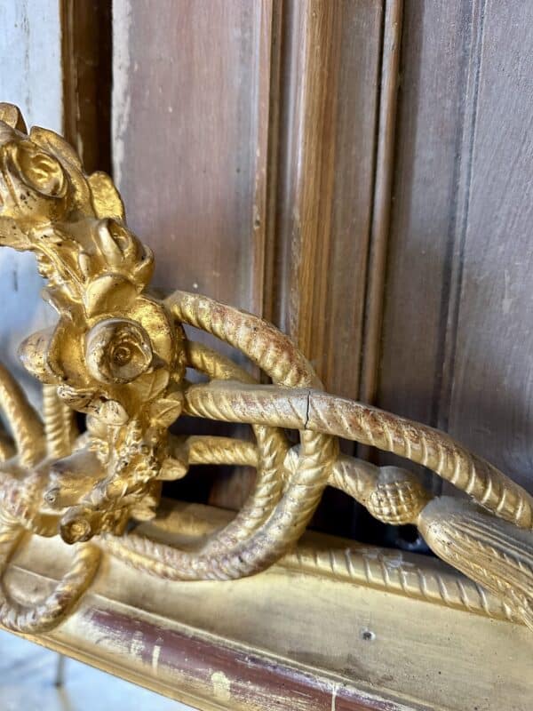 Miroir Louis Philippe 19e siècle doré à décor de cordage – Image 10