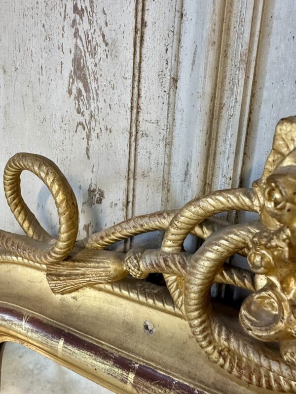 Miroir Louis Philippe 19e siècle doré à décor de cordage – Image 11
