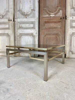 Petite table basse carrée Guy LEFÈVRE pour Maison JANSEN circa 1970
