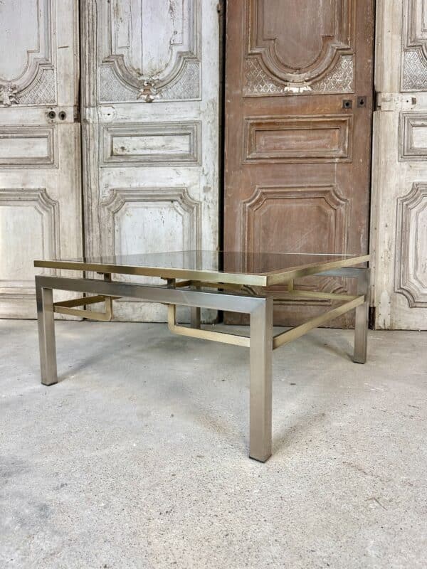 Petite table basse carrée Guy LEFÈVRE pour Maison JANSEN circa 1970