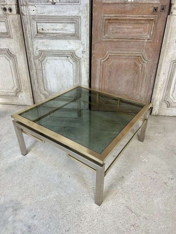 Petite table basse carrée Guy LEFÈVRE pour Maison JANSEN circa 1970 – Image 4