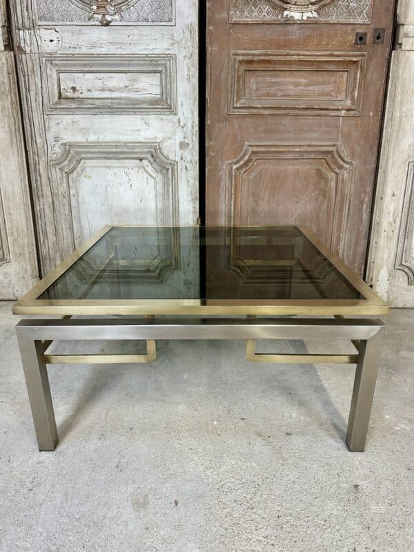 Petite table basse carrée Guy LEFÈVRE pour Maison JANSEN circa 1970 – Image 9