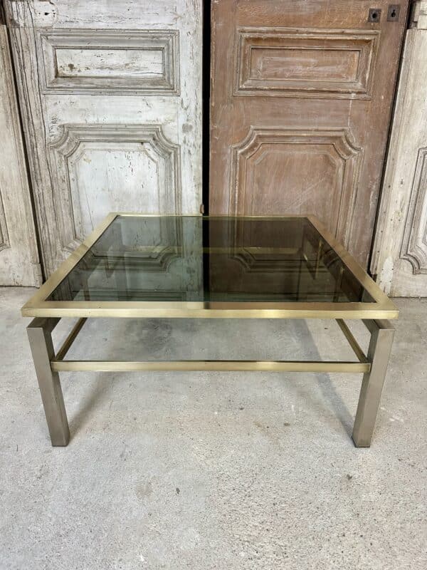 Petite table basse carrée Guy LEFÈVRE pour Maison JANSEN circa 1970 – Image 11