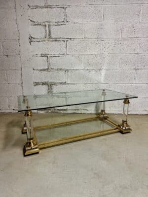 Table basse vintage de style Hollywood Regency