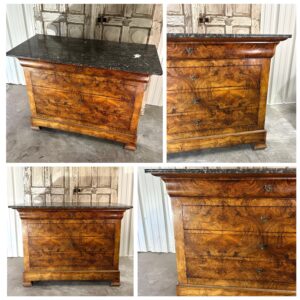 Commode Louis Philippe en noyer époque XIXe siècle