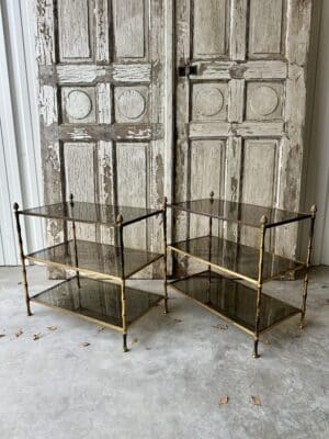 Paire de bouts de canapé circa 1950 Maison Baguès