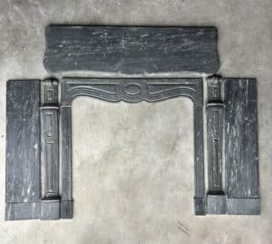 Cheminée de style Louis XV en marbre bleu turquin circa 1880