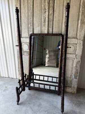 Psyché faux bambou circa 1900