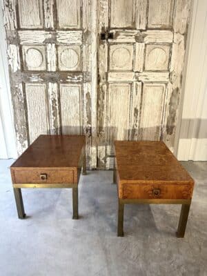 Paire de chevets formant bouts de canapé Guy Lefèvre pour Maison JANSEN 1970s