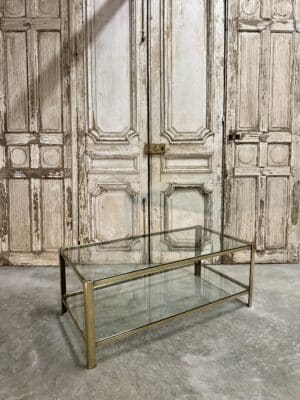 Table basse à double plateau en bronze attribuée à Jacques QUINET