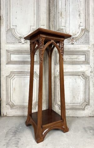 Sellette époque Art Nouveau en noyer