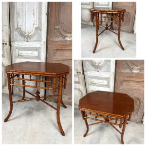 Table de salon en faux bambou circa 1900
