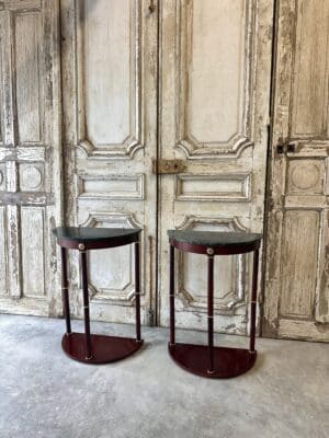 Paire de consoles demi-lune style Empire