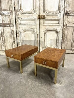 Paire de chevets formant bouts de canapé Guy Lefèvre pour Maison Jansen circa 1970