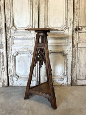 Sellette Néo-gothique en chêne circa 1900