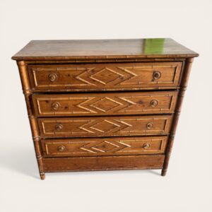 Commode style faux bambou en sapin époque 1900