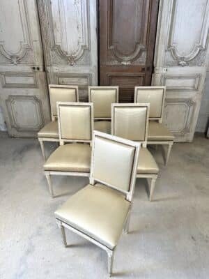 Série de 6 chaises Louis XVI circa 1960